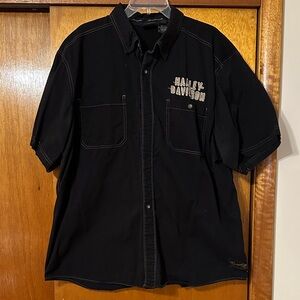 Harley-Davidson Black Casual Button Down Shirt